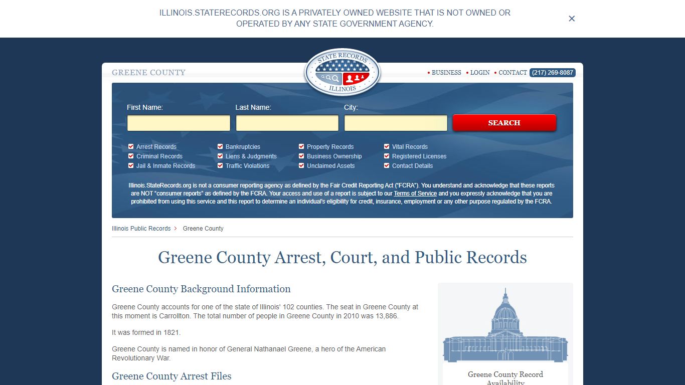 Greene County Arrest, Court, and Public Records