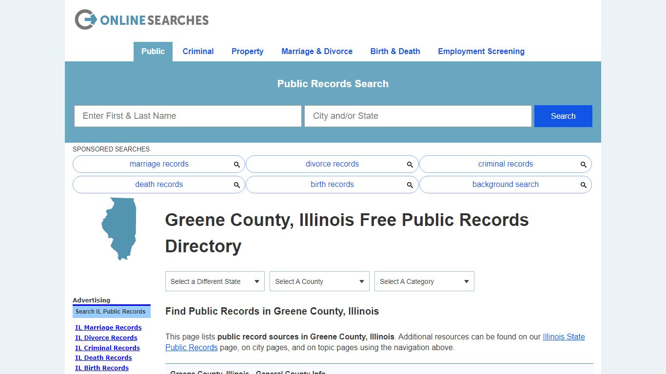 Greene County, Illinois Public Records Directory