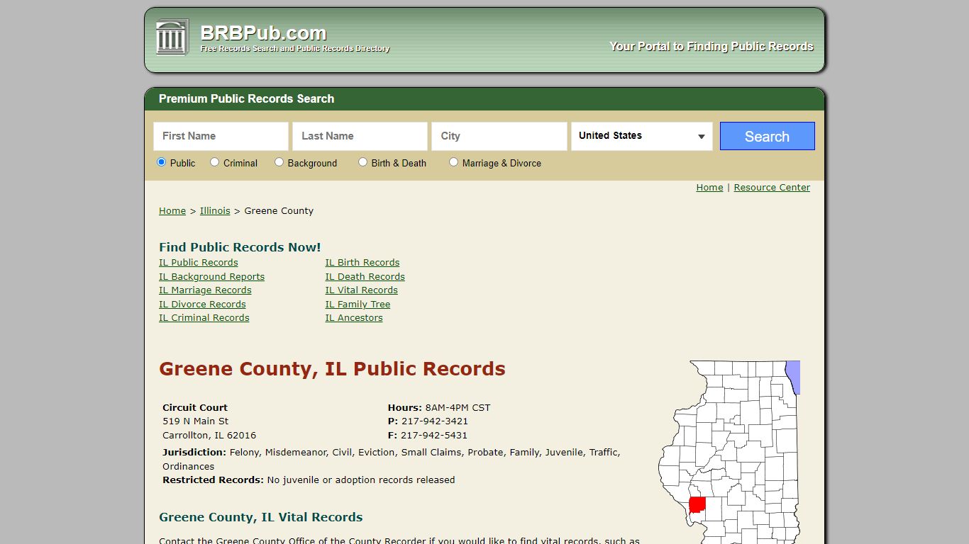 Greene County Public Records | Search Illinois Government ...